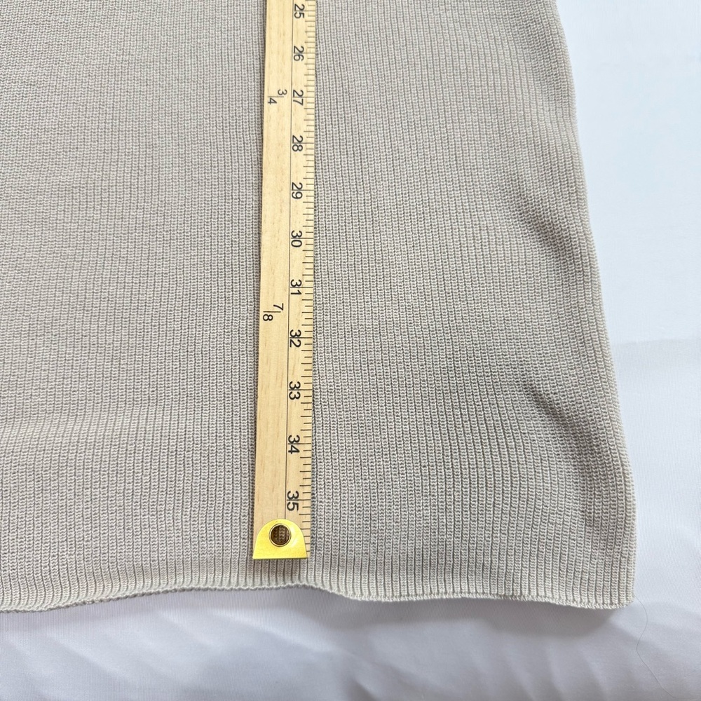 Fitted Long Sleeve Knit Dress in Beige Button neck and collar with pockets SMALL - Picture 8 of 11